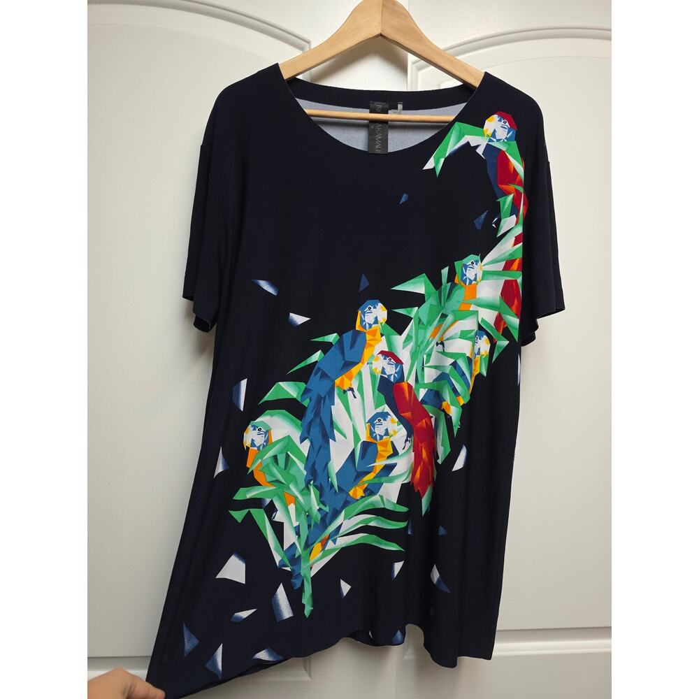 Norma Kamali GEO PARROT short sleeve dress Size Medium